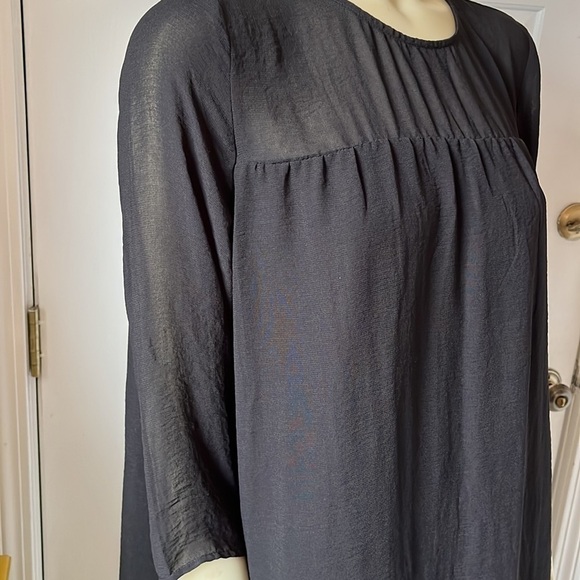 h&m Black Sheer Sleeves Tunic Shift Dress 14 - Picture 3 of 10